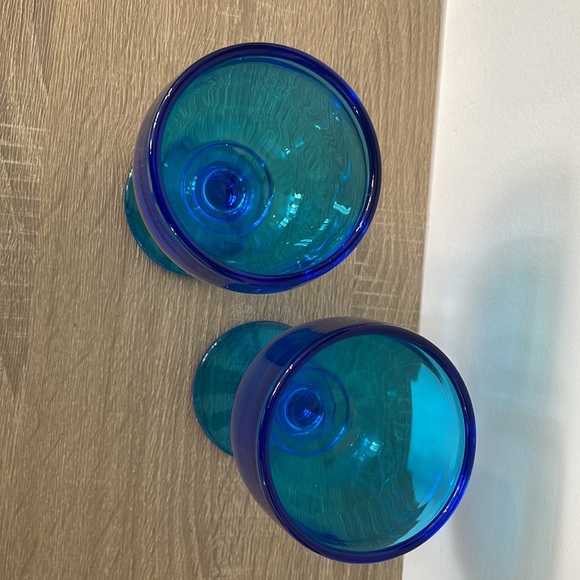 Blue glass wine cup vintage - Picture 2 of 3
